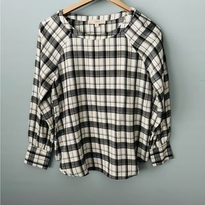 Loft Women's Buffalo Plaid Blouse Small